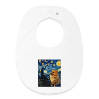 Zwergspitz Spitz Pomeranian - Bavoir bébé bio - blanc - Devant