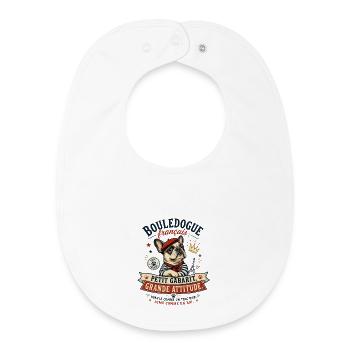 Bulldog Français Attitude - Bavoir bébé bio - blanc - Devant