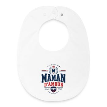 Maman d’Amour Style Varsity Vintage - Bavoir bébé bio - blanc - Devant