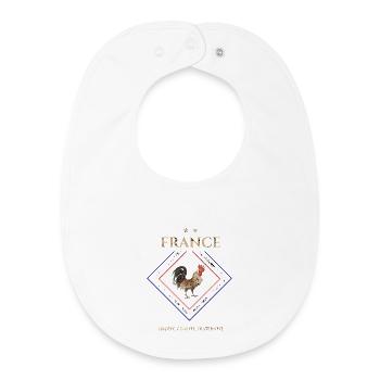 France vintage -LIBERTÉ ÉGALITÉ FRATERNITÉ  - Bavoir bébé bio - blanc - Devant