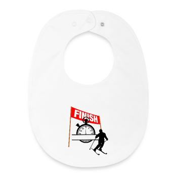 Ski Finish Time - Baby Organic Bib - white - Front