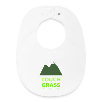 Neon Berge Touch Grass - Baby Organic Lätzchen - Weiß - Vorne