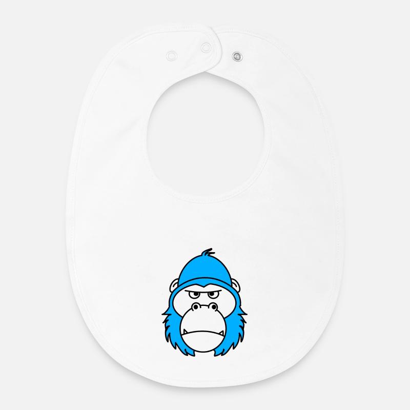 gorille - Bavoir bébé bio - blanc