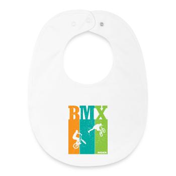 BMX Color Block Rider Silhouettes - Baby Organic Bib - white - Front