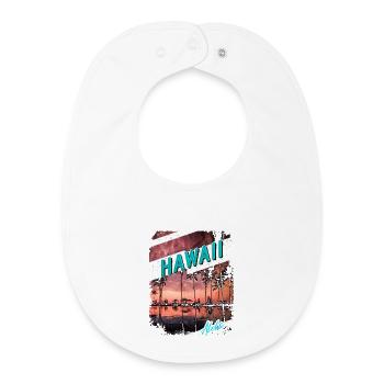 Hawaii Aloha - Hawaiianer - Baby Organic Lätzchen - Weiß - Vorne