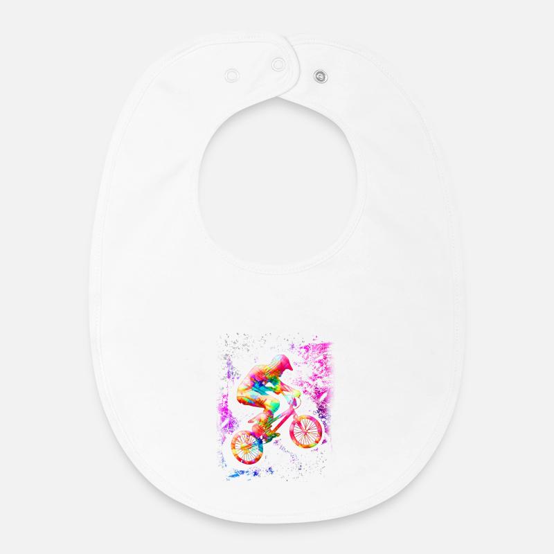 BMX - Coureur de BMX - BMX - Bavoir bébé bio - blanc