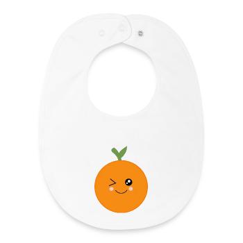 Orangen Frucht Früchte Kostüm Fasching Karneval - Baby Organic Lätzchen - Weiß - Vorne