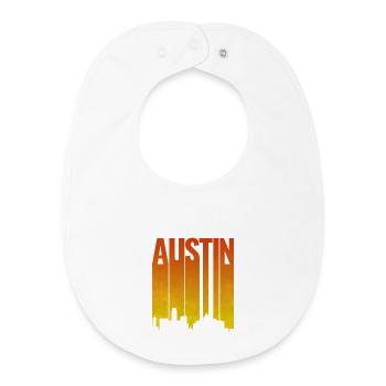 Austin Skyline Abendlicht - Baby Organic Lätzchen - Weiß - Vorne