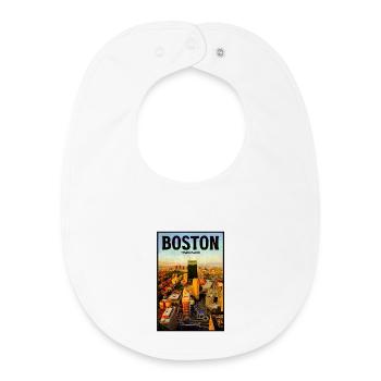 Paysage urbain de Boston - Bavoir bébé bio - blanc - Devant