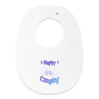 Happy Camping - conception graphique joyeuse et cool - Bavoir bébé bio - blanc - Devant