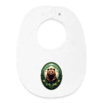 Brown bear - Baby Organic Bib - white - Front