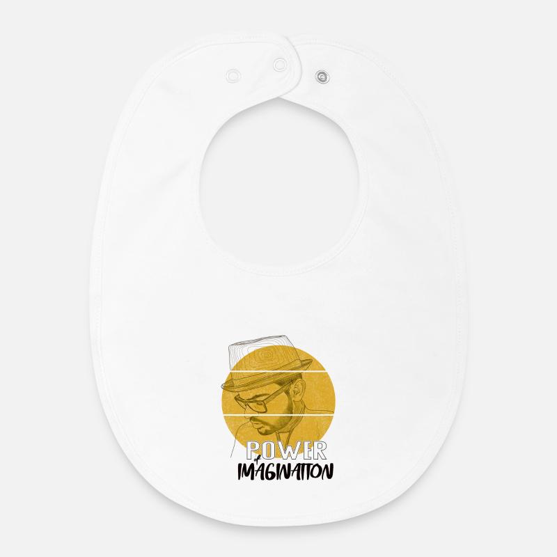 Power Imagination – Design de déclaration créative - Bavoir bébé bio - blanc