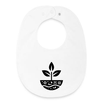 Design minimaliste - Plant Grow - Bavoir bébé bio - blanc - Devant