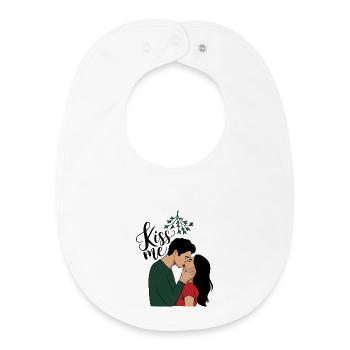 Embrasse-moi sous le gui - Bavoir bébé bio - blanc - Devant