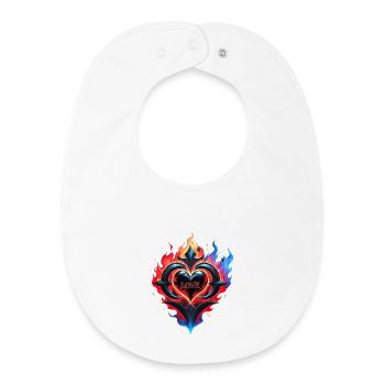A flaming heart, the fire of love. - Baby Organic Bib - white - Front