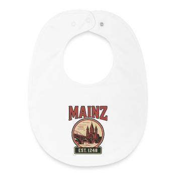 Mainz Skyline-Vintage City Design - Baby Organic Bib - white - Front
