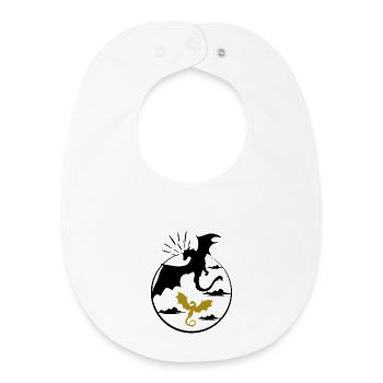 Mysterious Golden Dragon - Baby Organic Bib - white - Front