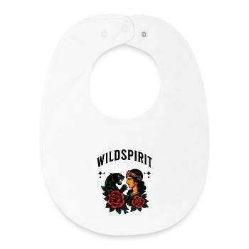 Evocative Feminine and Feline Tattoo - Baby Organic Bib - white - Front
