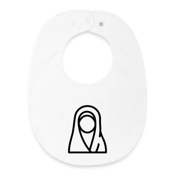 femme musulmane - Bavoir bébé bio - blanc - Devant