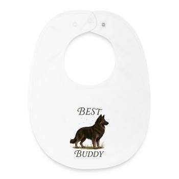 Old German Shepherd – Best Buddy - Baby Organic Bib - white - Front