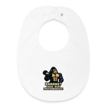Gorilla Kraft Protein Shake Fitness Gym Force - Bavoir bébé bio - blanc - Devant