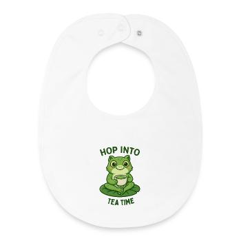 Frosch Teezeit Matcha Illustration Design  - Baby Organic Lätzchen - Weiß - Vorne