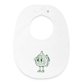 Feuille de vigne - Bavoir bébé bio - blanc - Devant