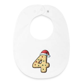 Biscuit de Noël à 4 chiffres - Bavoir bébé bio - blanc - Devant