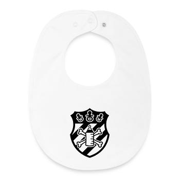 Wappen Schnuller Pirat – Geschenk für Baby & Kind - Baby Organic Lätzchen - Weiß - Vorne