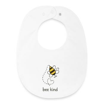 Be Kind Bee Illustration - Baby Organic Bib - white - Front