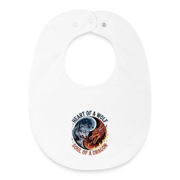 Herz des Wolfes, Seele des Drachen - Baby Organic Lätzchen - Weiß - Vorne