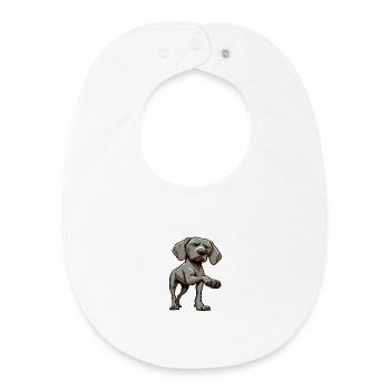 Parle à la patte Weimaraner Weimaraner Chien - Bavoir bébé bio - blanc - Devant