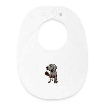 Parlez aux Paw Weimaraner Weimaraner Lovers - Bavoir bébé bio - blanc - Devant