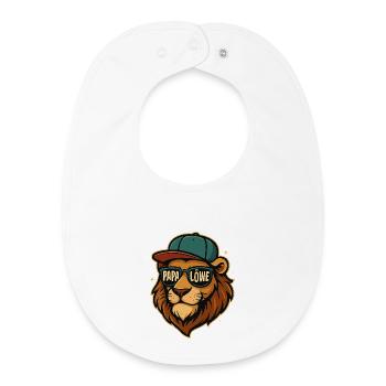 Leo Père Papa Roi Lion Cadeau fort et mignon - Bavoir bébé bio - blanc - Devant