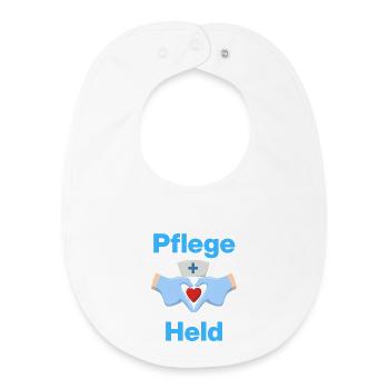 Care Hero – With Heart and Gloves - Baby Organic Bib - white - Front
