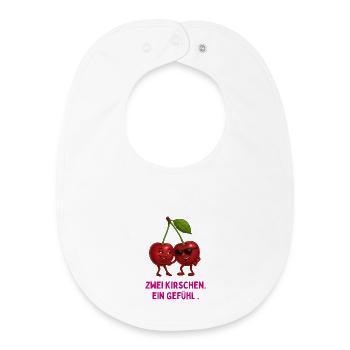 Two cherries, one feeling - Baby Organic Bib - white - Front
