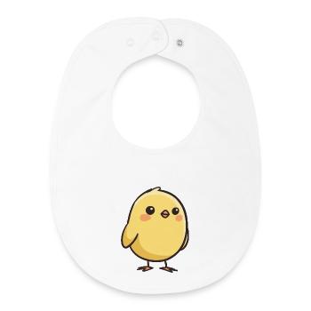 Poussin jaune mignon – Dessin pour enfants - Bavoir bébé bio - blanc - Devant