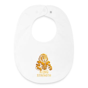 Motif du Lion du Roi de la Force - Bavoir bébé bio - blanc - Devant