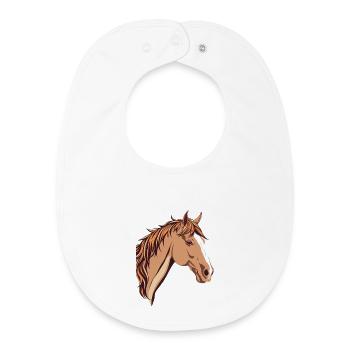 Cheval Tête de cheval - Bavoir bébé bio - blanc - Devant