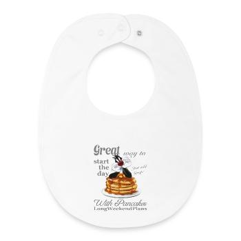 Looney Tunes Pancakes Mit Spruch Und Sylvester Cat - Baby Organic Lätzchen - Weiß - Vorne