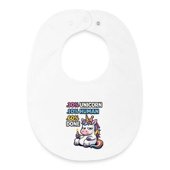 Mème d’anniversaire de l’épuisement de la licorne - Bavoir bébé bio - blanc - Devant