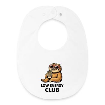 Low Energy Sloth Coffee Club - Baby Organic Bib - white - Front