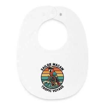 Parrot Sailor Macaw Tropic Voyage - Baby Organic Bib - white - Front