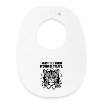 Chat pas content cherche des friandises - Bavoir bébé bio - blanc - Devant
