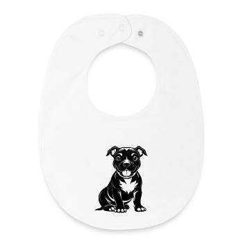 Doux Pitbul Heureux - Bavoir bébé bio - blanc - Devant