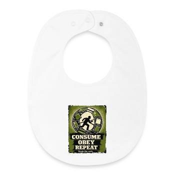 Motif de l’art de rue du cycle de consommation - Bavoir bébé bio - blanc - Devant