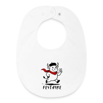 Festayre,Taureau des Férias - Bavoir bébé bio - blanc - Devant