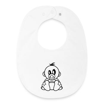 baby kleiner junge schnuller - Baby Organic Lätzchen - Weiß - Vorne