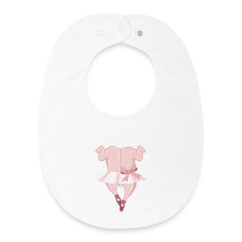 Ballerina roast chicken with tutu and ballet shoes - Baby Organic Bib - white - Front