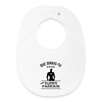 Deviens mon super parrain - Bavoir bébé bio - blanc - Devant